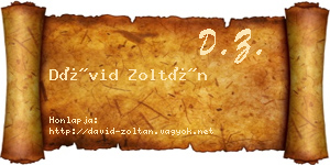 Dávid Zoltán névjegykártya