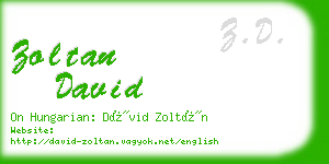 zoltan david business card